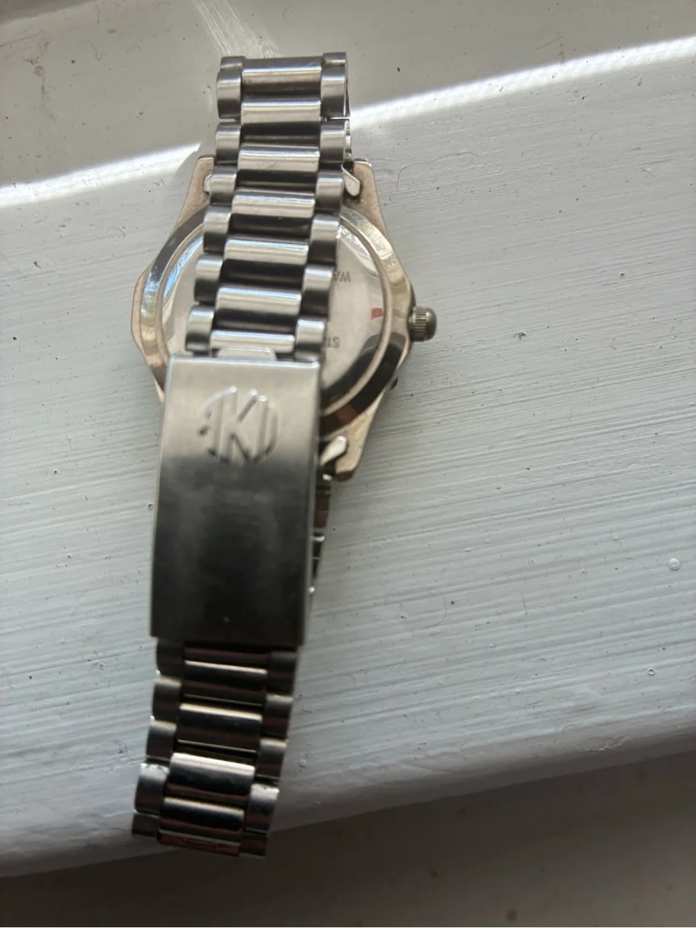 Anne Klein Silver and White Stainless Steel Women's Watch